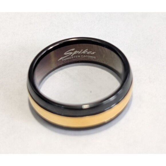 Black Gold Tungsten Carbide Ring Size 9.5 by Spikes - Picture 4 of 16